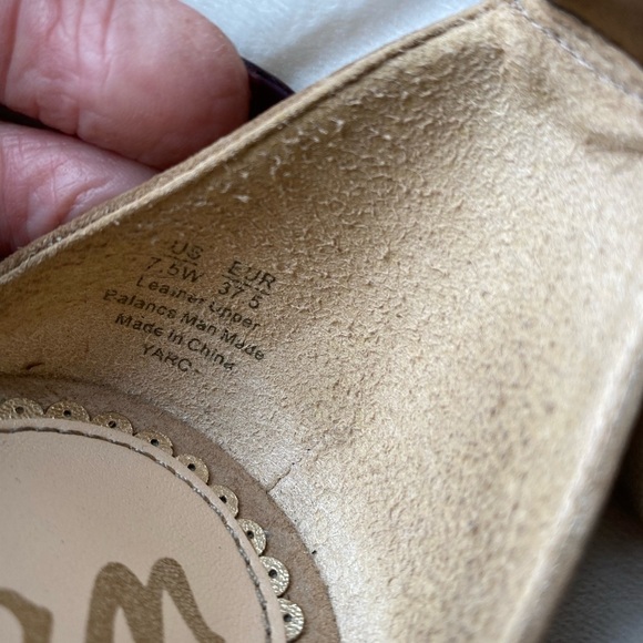 Sam Edelman Suede Block Heel Sandals | Size 7.5W | Nude Suede - Picture 6 of 10